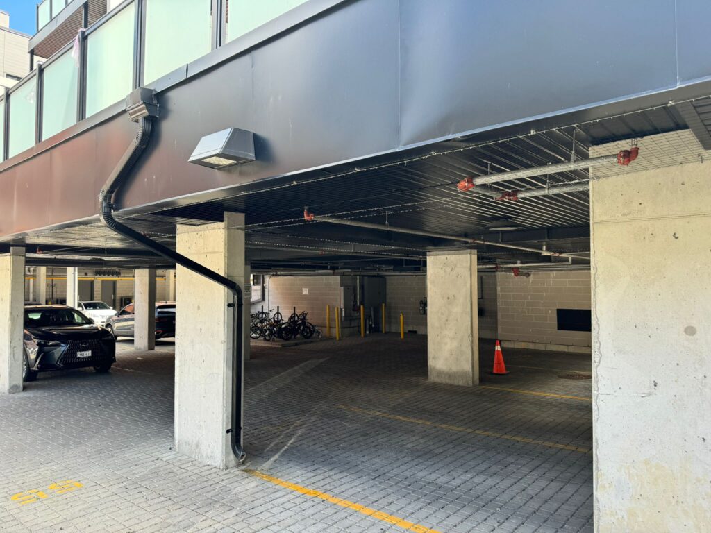 Installing-mesh-on-garage-ceiling